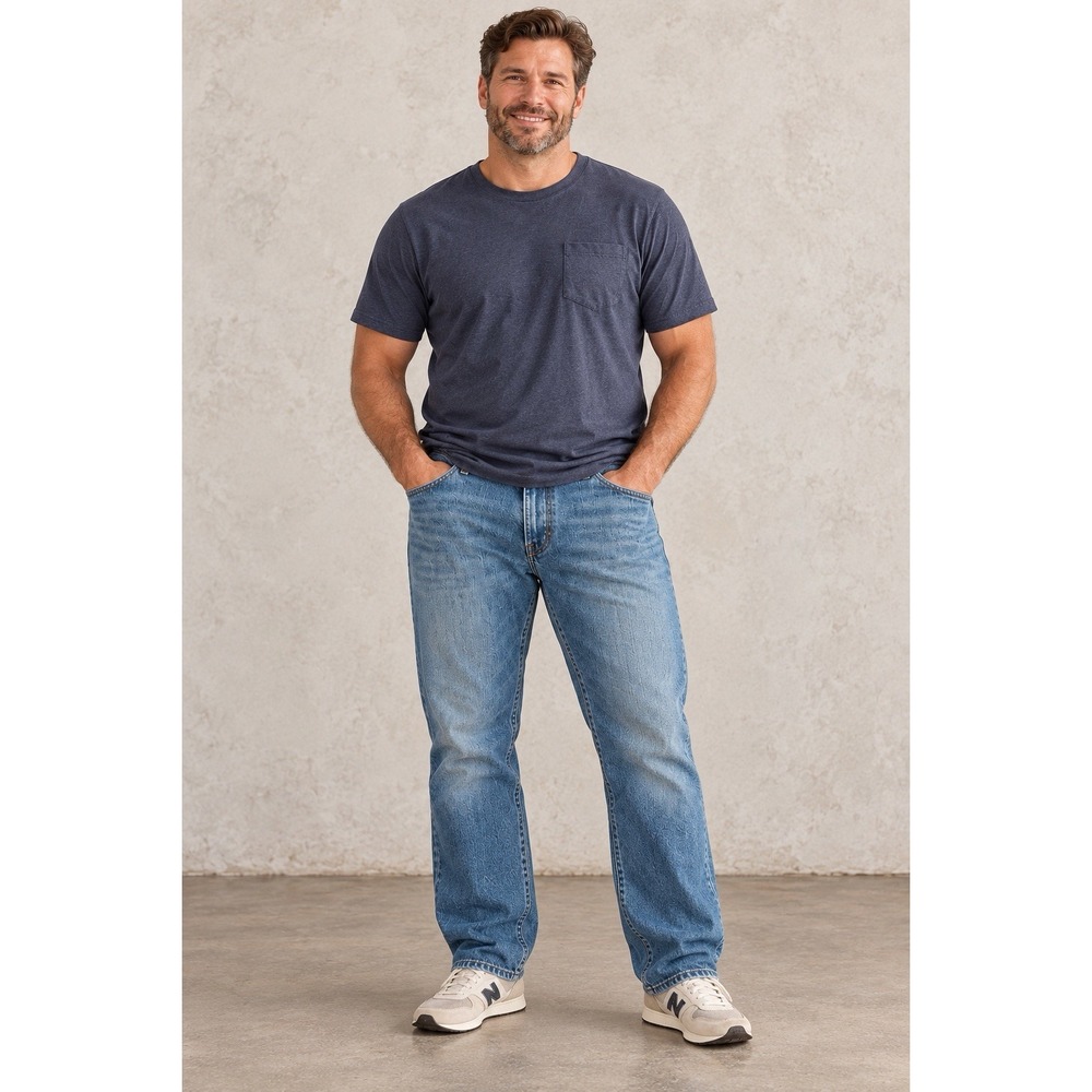 Levis 559 Mens Jeans 38x30 Blue Faded Distressed Zipper Straight 100% Cotton